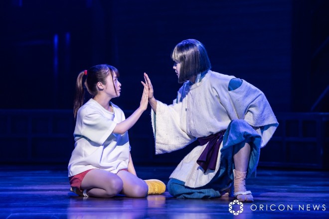 Chihiro (Kanna Hashimoto) and Haku (Kotaro Daigo) during the "Spirited Away" stage show in London