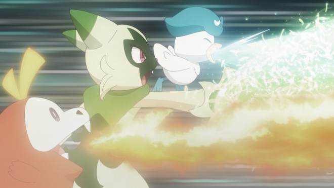 Scene from the 53rd episode of the popular anime "Pokémon"
