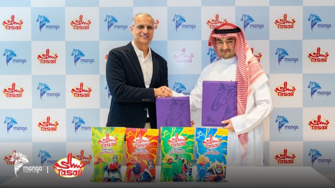 Ahmed Elsheikh, CEO of PepsiCo Middle East (left) and Dr. Essam Bukhari, CEO of Manga Productions (right)