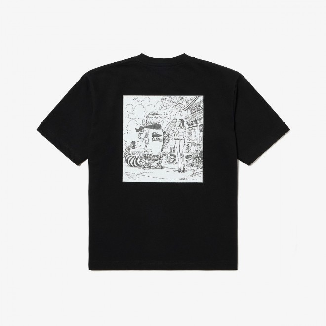 ONE PIECE × LACOSTE Collaboration: ONE PIECE Cover Art Back Print T-Shirt (Black) Loose Fit ¥15,400 (Tax Included) back image