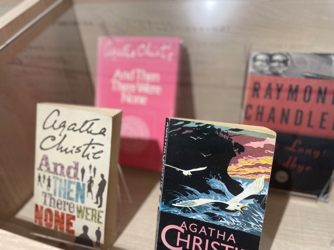 Shelves lined with global masterpieces at Hayakawa Publishing