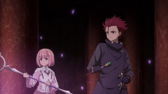 Scene cuts from the anime Guild Receptionist