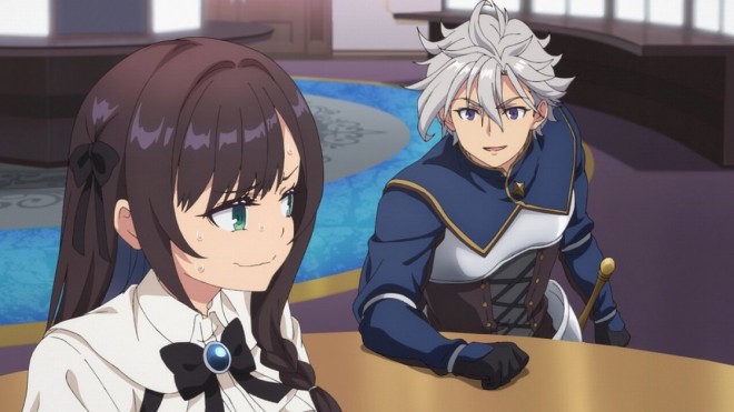 Scene cuts from the anime Guild Receptionist