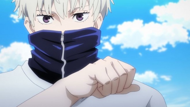 Toge Inumaki covers his mouth via JJK EP8