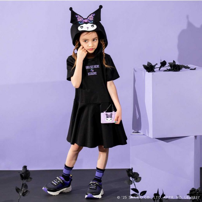 Kuromi Oversized T-Shirt & Pleated Skirt-Pants Set!
