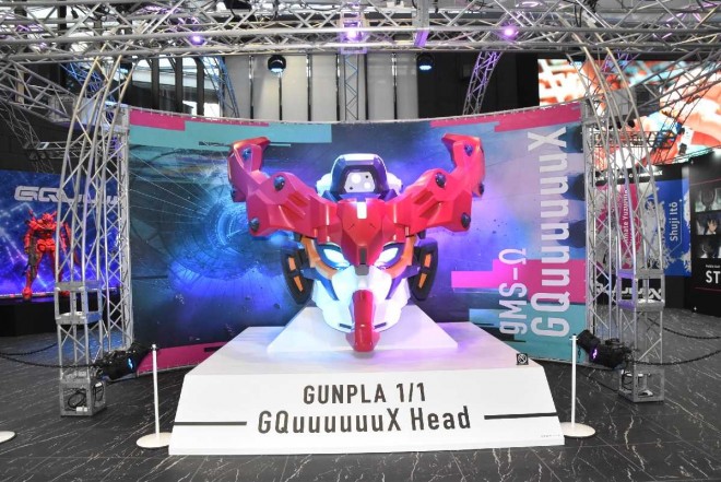 Life-size head of GQuuuuuuX on display at GUNDAM NEXT FUTURE FINAL in TOKYO