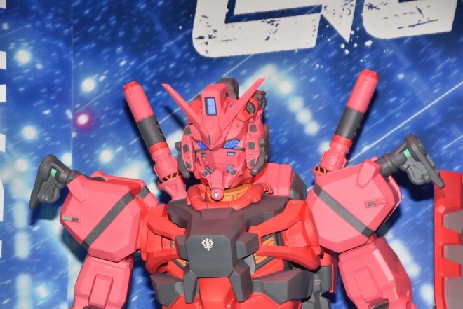Red Gundam statue on display at GUNDAM NEXT FUTURE FINAL in TOKYO
