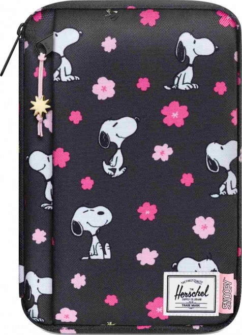 Herschel Burrard Organizer Tech – Snoopy Cherry Blossom (Black)