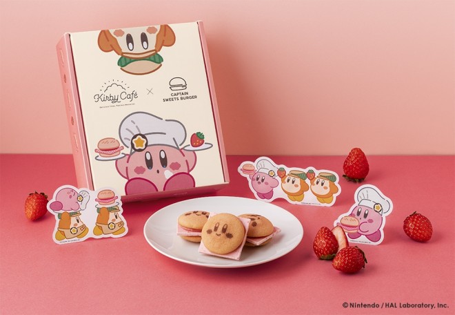 Second collaboration between Kirby Café and Captain Sweets Burger introduces “Kirby’s Strawberry Burger”.