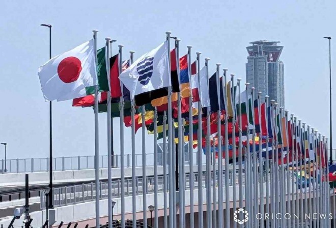 Scenes from the opening day of Expo 2025 Osaka-Kansai, held at Yumeshima in Osaka