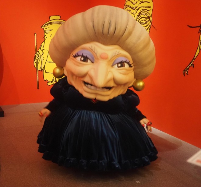 Yubaba appears at the Nagano venue of Toshio Suzuki and Studio Ghibli Exhibition