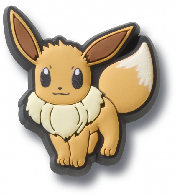 Colorful Pokémon x Crocs collaboration features Eevee-inspired platform clogs with faux fur strap