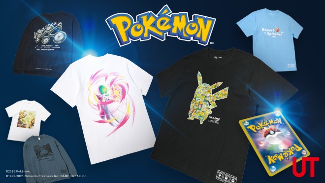 UNIQLO UT Pokémon TCG and Poképoke collaboration items including T-shirts and sweatshirts.