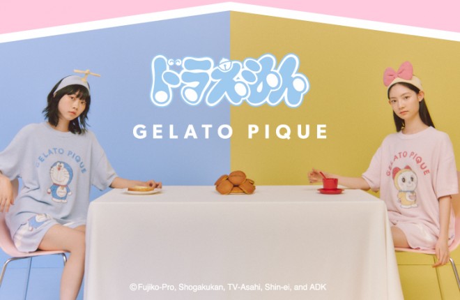 Doraemon-themed loungewear and accessories from Gelato Pique, including Take-copter headband