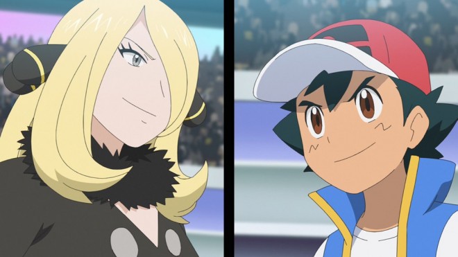 Ash (Satoshi) VS Cynthia