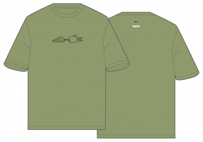 【限定】ゴジラ+ラコステ コラボTシャツ 4 ラコステ x ゴジラ Tシャツ 白 4 M LACOSTE GODZILLA LACOSTE x
