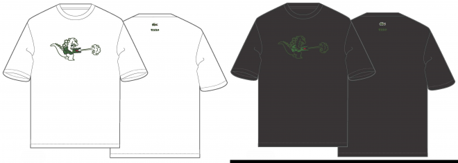 LACOSTE ゴジラ コラボTシャツ BLACK M-4サイズ Godzilla + Lacoste T-Shirt My Lacoste Art Program Vol.9 Black M