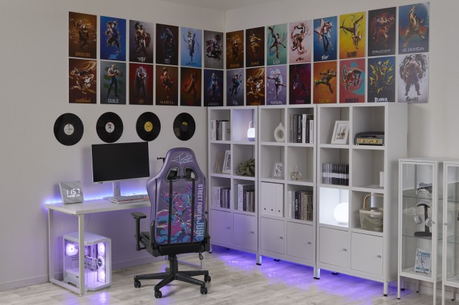 Nitori Street Fighter 6 collaboration gaming chair showcasing Juri’s artwork, pre-orders available on Nitori Net from September 17, 2025.
