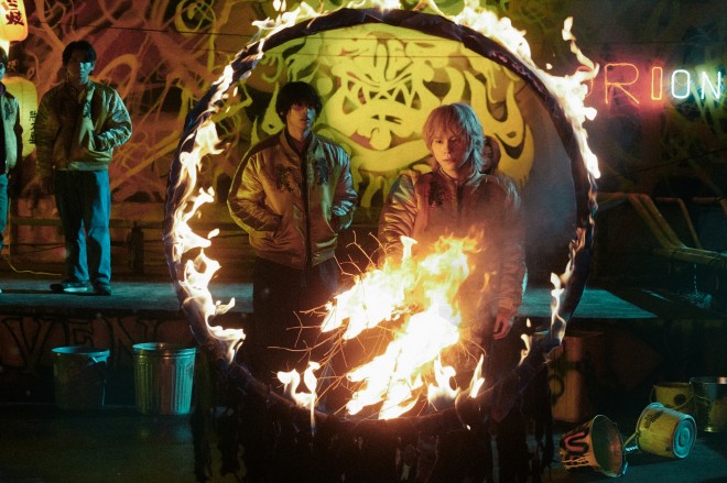 Scene stills from the live-action film “WIND BREAKER,” starring Koshi Mizukami as Haruka Sakura, highlighting the characters’ emotional drama and intense fight sequences.