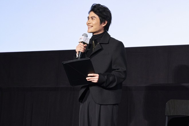 Voice actors of Mobile Suit Gundam: Iron-Blooded Orphans celebrating the 10th anniversary during a stage greeting event in Tokyo.