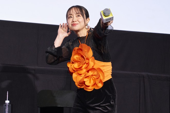 Voice actors of Mobile Suit Gundam: Iron-Blooded Orphans celebrating the 10th anniversary during a stage greeting event in Tokyo.