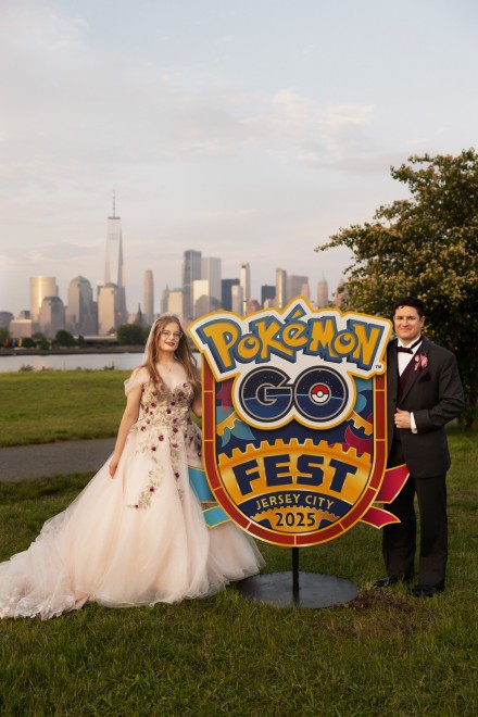 A scene from their wedding at Pokémon GO Fest 2025 New Jersey