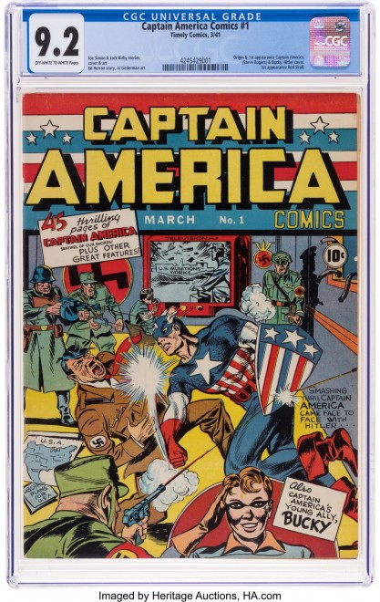 Sale Price: 750,000 dollars Captain America Comics No 1 Timely 1941 CGC NM Minus 9.2
