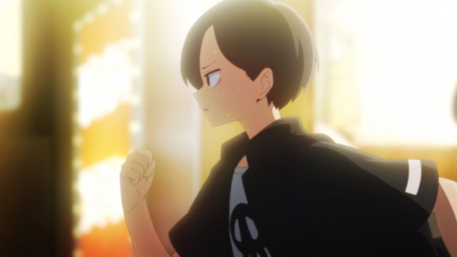 New scene still from the theatrical anime film The Dangers in My Heart.