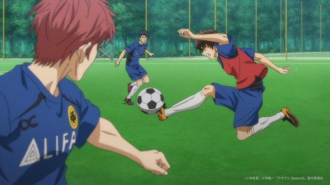 Scene from the Aoashi Season 2 teaser PV featuring Ashito Aoi and the A Team storyline