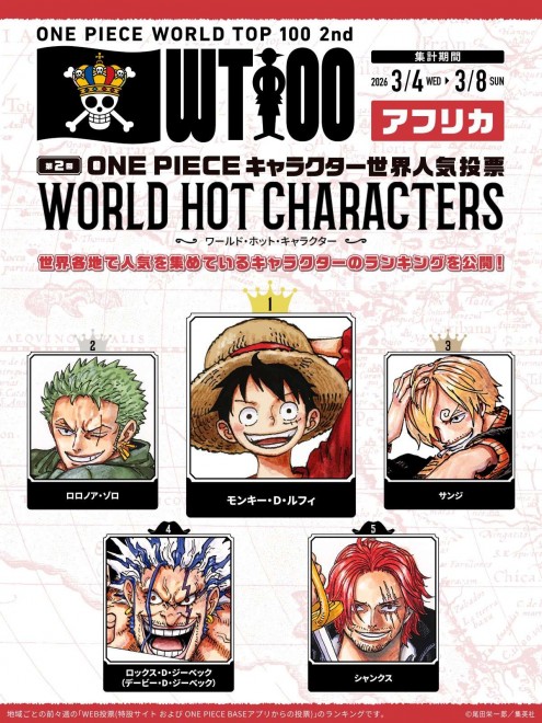 Africa Second Global ONE PIECE Character Popularity Poll “WT100” 