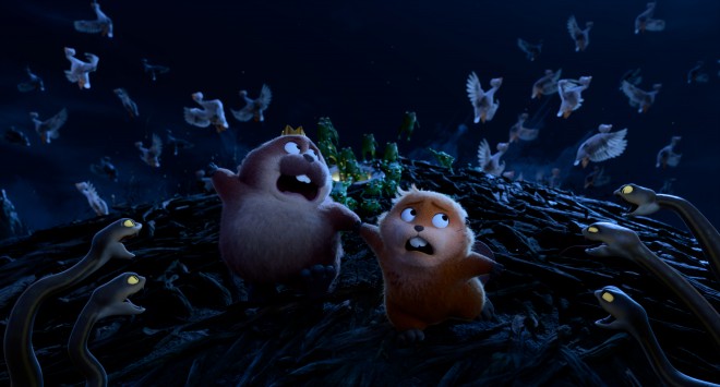 A scene from Disney and Pixar film When I Become a Beaver showing characters in a forest environment