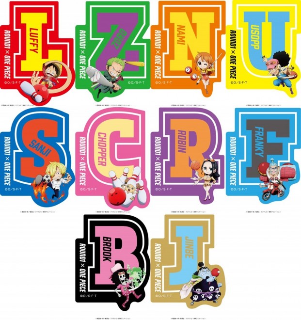 Round1 x ONE PIECE collaboration illustration merchandise: Alphabet Stickers