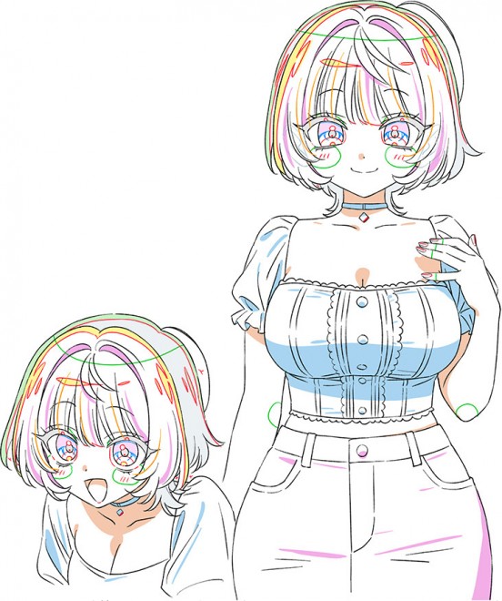 Noa Saotome line art setting