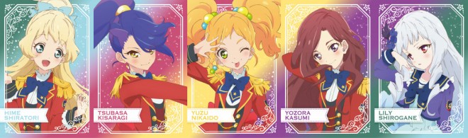 Five-postcard strip for Aikatsu Stars! Progress of the Stars