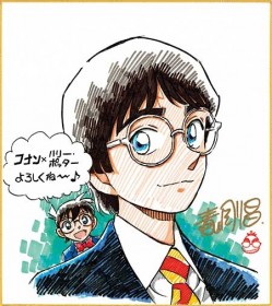 Gosho Aoyama Draws Special 'Harry Potter' Illustration to Celebrate Collaboration with 'Detective Conan'